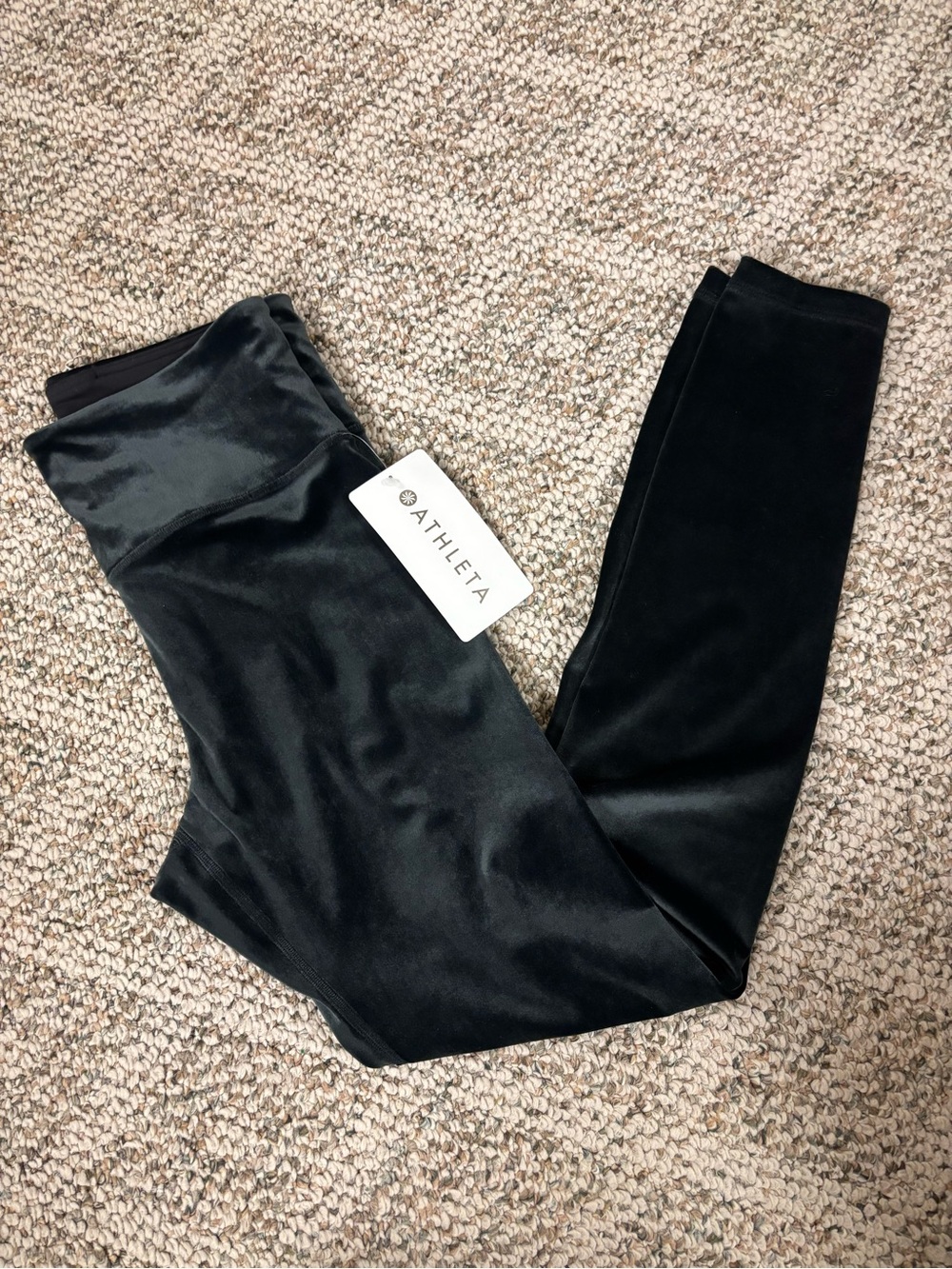 Athleta Black Velvet Leggings